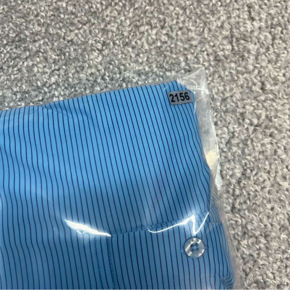 San Soleil Shirt Men’s Large Blue Striped Polo Long Sleeve UV 50+ Cooling Golf - Picture 7 of 7